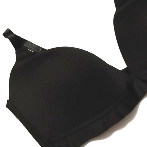 121 CATHERINE MALANDRINO BLACK FULL-FIGURE PLUNGE V-NECK PUSH-UP BRA 38-C NWOT - Picture 2 of 8